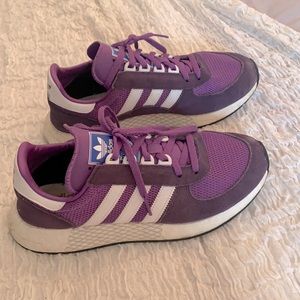 Purple adidas sneakers